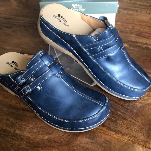 SPRING STEP HAPPY CLOGS-NAVY size 10.5 - Picture 1 of 7